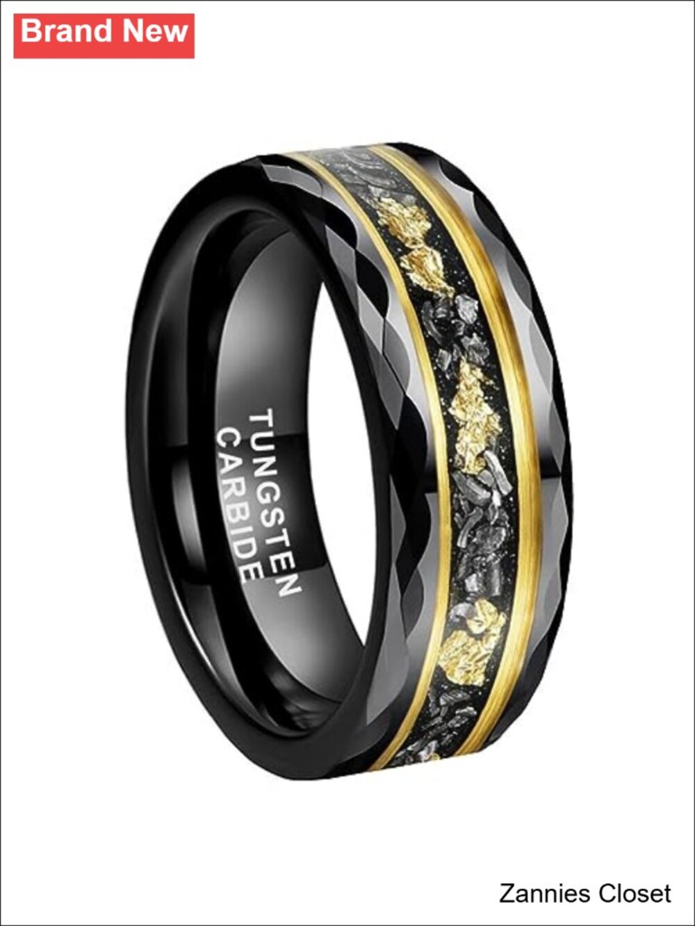 💍 TUTISS Tungsten Meteorite Opal Inlay Wedding Band Ring Comfort Fit